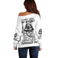 Don't Like My Attitude Off Shoulder Sweater - Wonder Print Shop