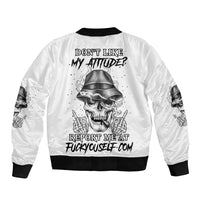 Don't Like My Attitude Sleeve Zip Bomber Jacket - Wonder Print Shop