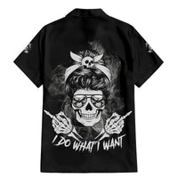 I Do What I Want Skull Black And White Family Matching Mermaid Dress and Hawaiian Shirt - Wonder Print Shop