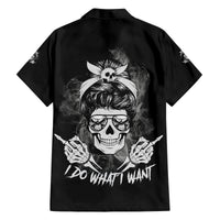 I Do What I Want Skull Black And White Family Matching Puletasi Dress and Hawaiian Shirt - Wonder Print Shop