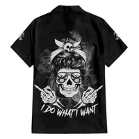 I Do What I Want Skull Black And White Hawaiian Shirt - Wonder Print Shop
