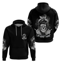 I Do What I Want Skull Black And White Hoodie - Wonder Print Shop