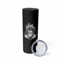 I Do What I Want Skull Black And White Skinny Tumbler - Wonder Print Shop