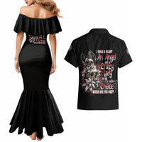 I Hold A Beast An Angel And A Crazy Lady In Me Couples Matching Mermaid Dress and Hawaiian Shirt - Wonder Print Shop