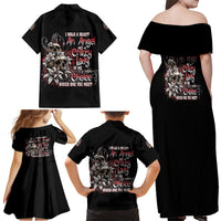 I Hold A Beast An Angel And A Crazy Lady In Me Family Matching Off Shoulder Maxi Dress and Hawaiian Shirt - Wonder Print Shop