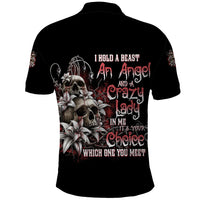 I Hold A Beast An Angel And A Crazy Lady In Me Polo Shirt - Wonder Print Shop