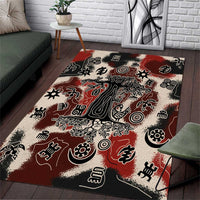 Sacred Heritage Area Rug African Abstract Baobab Tree, Ethnic Symbols, and Red-Black Pattern - Wonder Print Shop