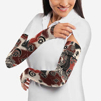 Sacred Heritage Arm Sleeves African Abstract Baobab Tree, Ethnic Symbols, and Red-Black Pattern - Wonder Print Shop