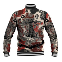 Sacred Heritage Baseball Jacket African Abstract Baobab Tree, Ethnic Symbols, and Red-Black Pattern - Wonder Print Shop