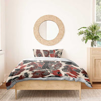 Sacred Heritage Bedding Set African Abstract Baobab Tree, Ethnic Symbols, and Red-Black Pattern - Wonder Print Shop