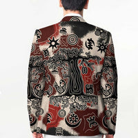 Sacred Heritage Blazer African Abstract Baobab Tree, Ethnic Symbols, and Red-Black Pattern - Wonder Print Shop