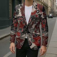 Sacred Heritage Blazer African Abstract Baobab Tree, Ethnic Symbols, and Red-Black Pattern - Wonder Print Shop