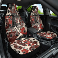 Sacred Heritage Car Seat Cover African Abstract Baobab Tree, Ethnic Symbols, and Red-Black Pattern - Wonder Print Shop