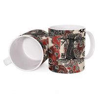 Sacred Heritage Ceramic Mug African Abstract Baobab Tree, Ethnic Symbols, and Red-Black Pattern - Wonder Print Shop