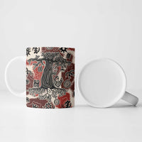 Sacred Heritage Ceramic Mug African Abstract Baobab Tree, Ethnic Symbols, and Red-Black Pattern - Wonder Print Shop