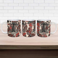 Sacred Heritage Ceramic Mug African Abstract Baobab Tree, Ethnic Symbols, and Red-Black Pattern - Wonder Print Shop