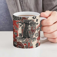 Sacred Heritage Ceramic Mug African Abstract Baobab Tree, Ethnic Symbols, and Red-Black Pattern - Wonder Print Shop