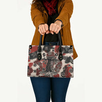 Sacred Heritage Leather Bag African Abstract Baobab Tree, Ethnic Symbols, and Red-Black Pattern - Wonder Print Shop