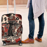 Sacred Heritage Luggage Cover African Abstract Baobab Tree, Ethnic Symbols, and Red-Black Pattern - Wonder Print Shop