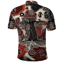 Sacred Heritage Polo Shirt African Abstract Baobab Tree, Ethnic Symbols, and Red-Black Pattern - Wonder Print Shop