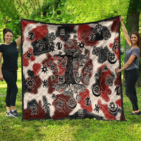 Sacred Heritage Quilt African Abstract Baobab Tree, Ethnic Symbols, and Red-Black Pattern - Wonder Print Shop