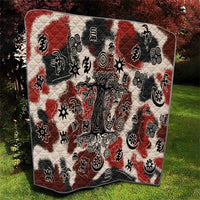 Sacred Heritage Quilt African Abstract Baobab Tree, Ethnic Symbols, and Red-Black Pattern - Wonder Print Shop