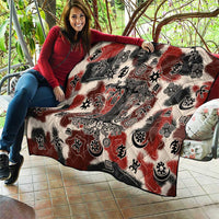 Sacred Heritage Quilt African Abstract Baobab Tree, Ethnic Symbols, and Red-Black Pattern - Wonder Print Shop