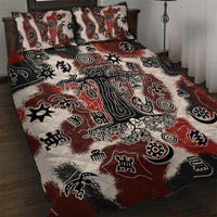 Sacred Heritage Quilt Bed Set African Abstract Baobab Tree, Ethnic Symbols, and Red-Black Pattern - Wonder Print Shop