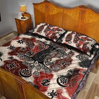 Sacred Heritage Quilt Bed Set African Abstract Baobab Tree, Ethnic Symbols, and Red-Black Pattern - Wonder Print Shop