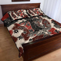 Sacred Heritage Quilt Bed Set African Abstract Baobab Tree, Ethnic Symbols, and Red-Black Pattern - Wonder Print Shop