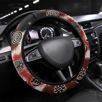 Sacred Heritage Steering Wheel Cover African Abstract Baobab Tree, Ethnic Symbols, and Red-Black Pattern - Wonder Print Shop