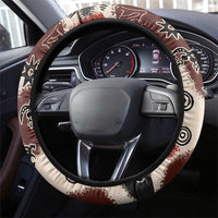 Sacred Heritage Steering Wheel Cover African Abstract Baobab Tree, Ethnic Symbols, and Red-Black Pattern - Wonder Print Shop