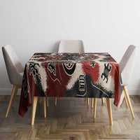 Sacred Heritage Tablecloth African Abstract Baobab Tree, Ethnic Symbols, and Red-Black Pattern - Wonder Print Shop