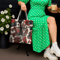 Sacred Heritage Tote Bag African Abstract Baobab Tree, Ethnic Symbols, and Red-Black Pattern - Wonder Print Shop