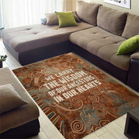 We Carry The Wisdom Area Rug African Ancient Symbols, Earthy Tones, and Ancestral Wisdom Quote - Wonder Print Shop