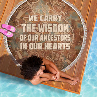 We Carry The Wisdom Beach Blanket African Ancient Symbols, Earthy Tones, and Ancestral Wisdom Quote - Wonder Print Shop