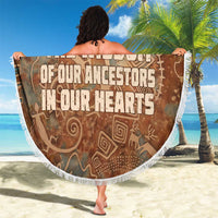 We Carry The Wisdom Beach Blanket African Ancient Symbols, Earthy Tones, and Ancestral Wisdom Quote - Wonder Print Shop