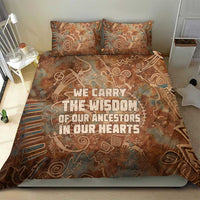 We Carry The Wisdom Bedding Set African Ancient Symbols, Earthy Tones, and Ancestral Wisdom Quote - Wonder Print Shop