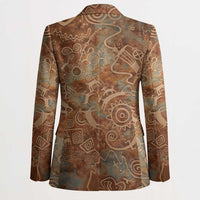 We Carry The Wisdom Blazer African Ancient Symbols, Earthy Tones, and Ancestral Wisdom Quote - Wonder Print Shop