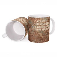 We Carry The Wisdom Ceramic Mug African Ancient Symbols, Earthy Tones, and Ancestral Wisdom Quote - Wonder Print Shop