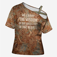 We Carry The Wisdom Cross Shoulder Shirt African Ancient Symbols, Earthy Tones, and Ancestral Wisdom Quote - Wonder Print Shop
