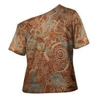 We Carry The Wisdom Cross Shoulder Shirt African Ancient Symbols, Earthy Tones, and Ancestral Wisdom Quote - Wonder Print Shop