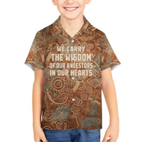 We Carry The Wisdom Family Matching Long Sleeve Bodycon Dress and Hawaiian Shirt African Ancient Symbols, Earthy Tones, and Ancestral Wisdom Quote - Wonder Print Shop