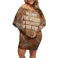 We Carry The Wisdom Family Matching Off Shoulder Short Dress and Hawaiian Shirt African Ancient Symbols, Earthy Tones, and Ancestral Wisdom Quote - Wonder Print Shop
