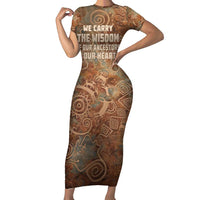 We Carry The Wisdom Family Matching Short Sleeve Bodycon Dress and Hawaiian Shirt African Ancient Symbols, Earthy Tones, and Ancestral Wisdom Quote - Wonder Print Shop