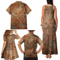 We Carry The Wisdom Family Matching Tank Maxi Dress and Hawaiian Shirt African Ancient Symbols, Earthy Tones, and Ancestral Wisdom Quote - Wonder Print Shop