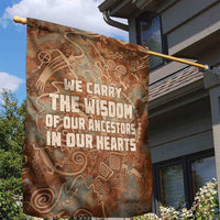 We Carry The Wisdom Garden Flag African Ancient Symbols, Earthy Tones, and Ancestral Wisdom Quote - Wonder Print Shop