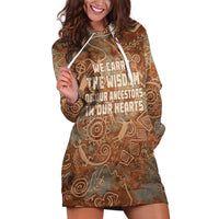 We Carry The Wisdom Hoodie Dress African Ancient Symbols, Earthy Tones, and Ancestral Wisdom Quote - Wonder Print Shop