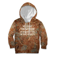We Carry The Wisdom Kid Hoodie African Ancient Symbols, Earthy Tones, and Ancestral Wisdom Quote - Wonder Print Shop