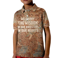 We Carry The Wisdom Kid Polo Shirt African Ancient Symbols, Earthy Tones, and Ancestral Wisdom Quote - Wonder Print Shop